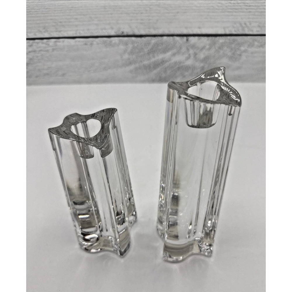 Villeroy & Boch‎ New Wave Crystal Candlestick Holders Set of 2 Made In Germany